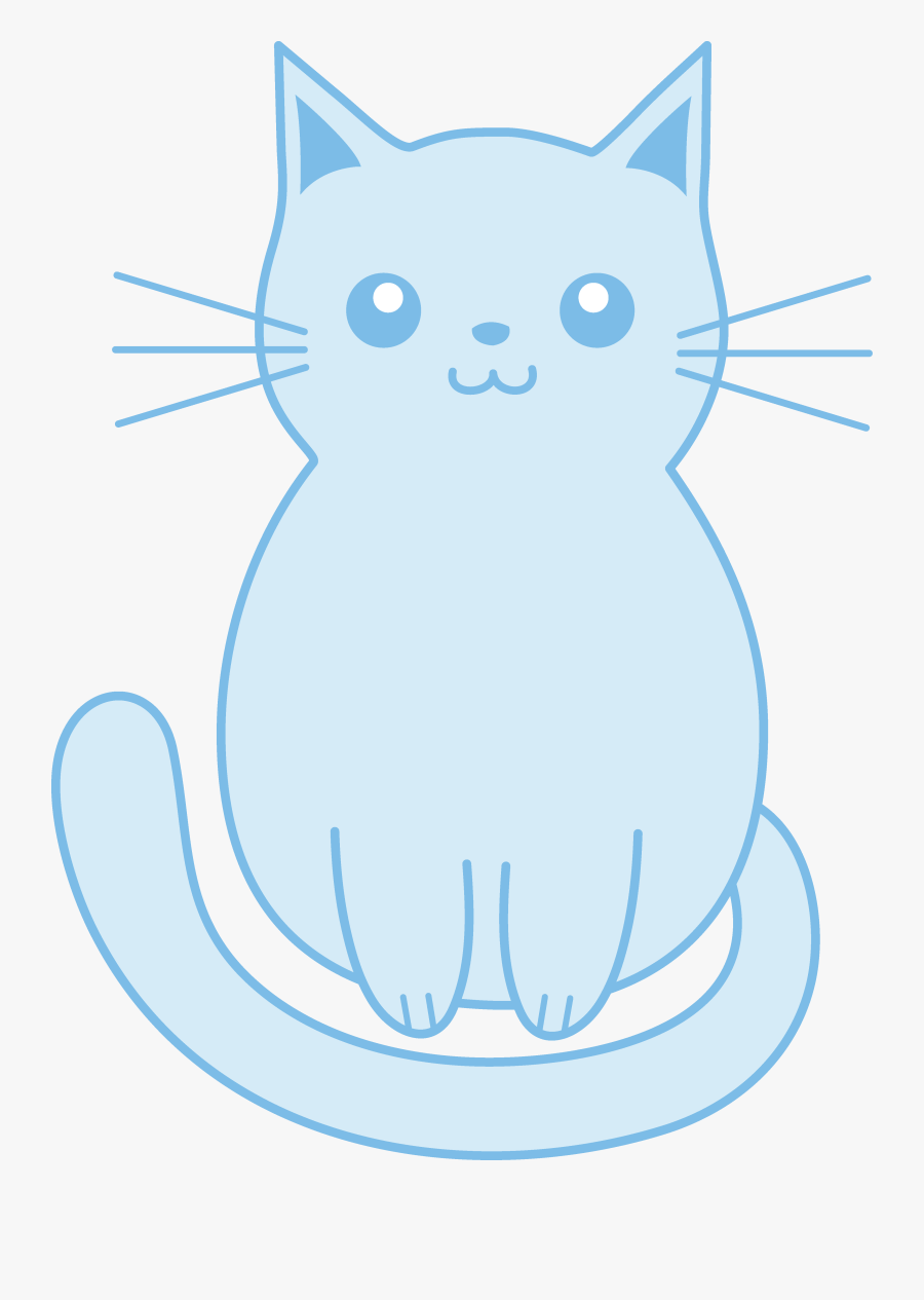 Kittens Clipart Blue Cat - Cute Blue Cartoon Cat, Transparent Clipart