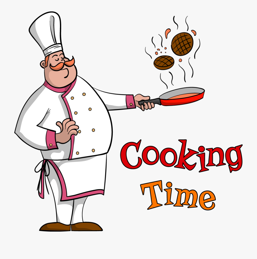 Picture Library Chef Food Pan Time Transprent Png - Chef Cooking Clipart, Transparent Clipart