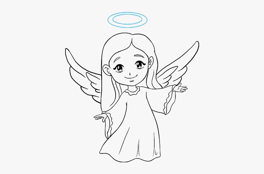 Clip Art How To Draw An - Dibujos De Angeles Faciles, Transparent Clipart