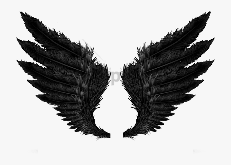 Transparent Wings Clipart Black And White - Black Angel Wings Png, Transparent Clipart