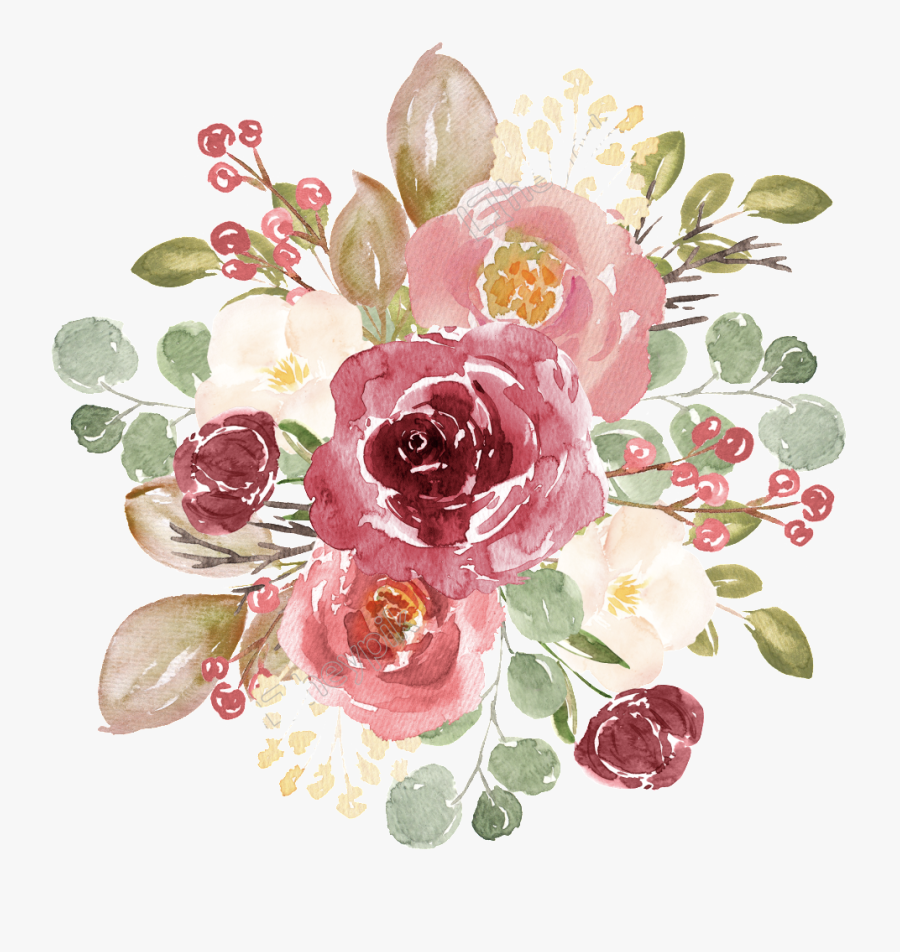 Drawn Red Rose Aesthetic - Rose Gold Floral Png, Transparent Clipart
