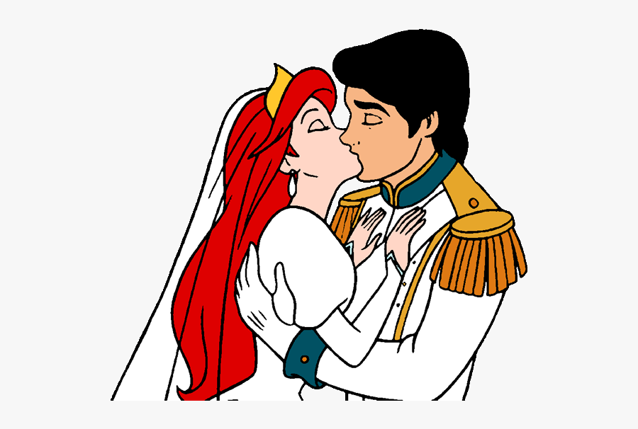 Ariel And Eric Wedding Kiss , Free Transparent Clipart - ClipartKey