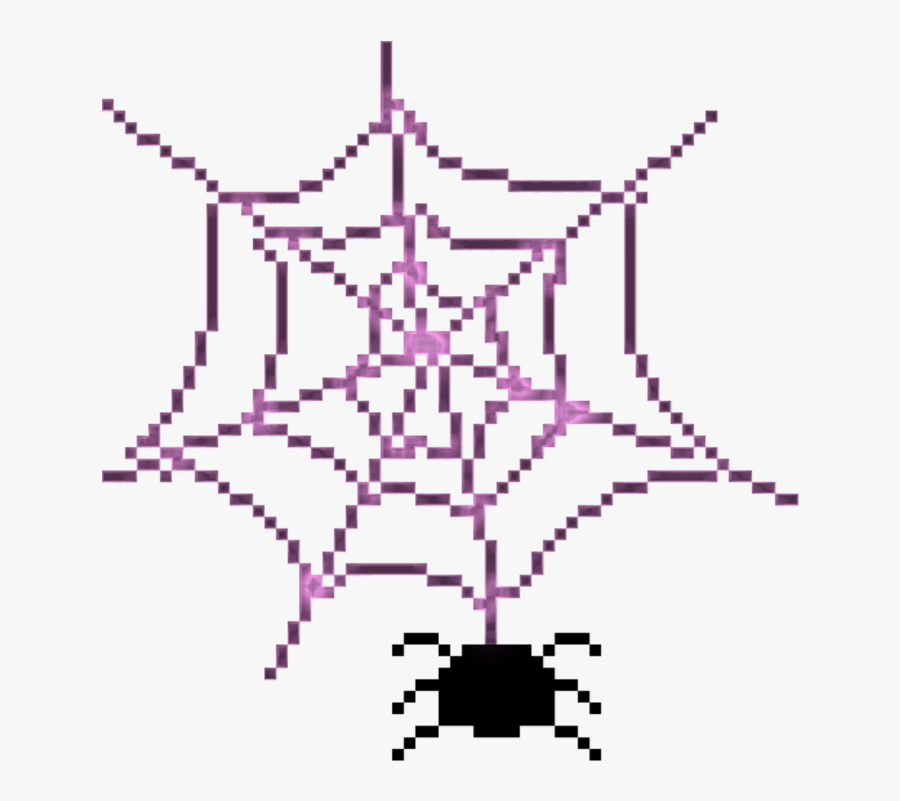 #creepy #spider #web #cute #goth - Spider Web Pixel Art, Transparent Clipart