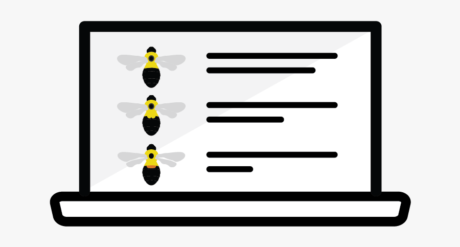 Icon Of Bumble Bee Guide On Laptop - Transparent History Icon, Transparent Clipart