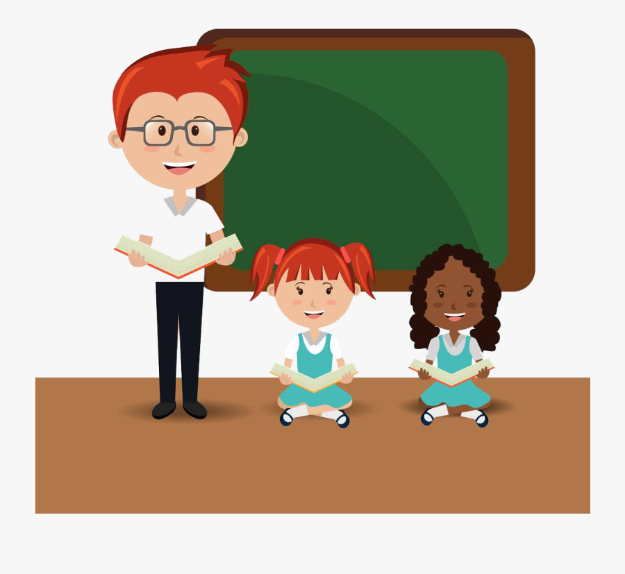 Student Teacher School Estudante Classroom - Cartoon, Transparent Clipart