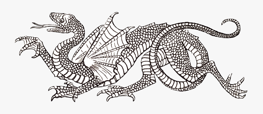 Cool Snake Dragon - Heraldic Dragon, Transparent Clipart