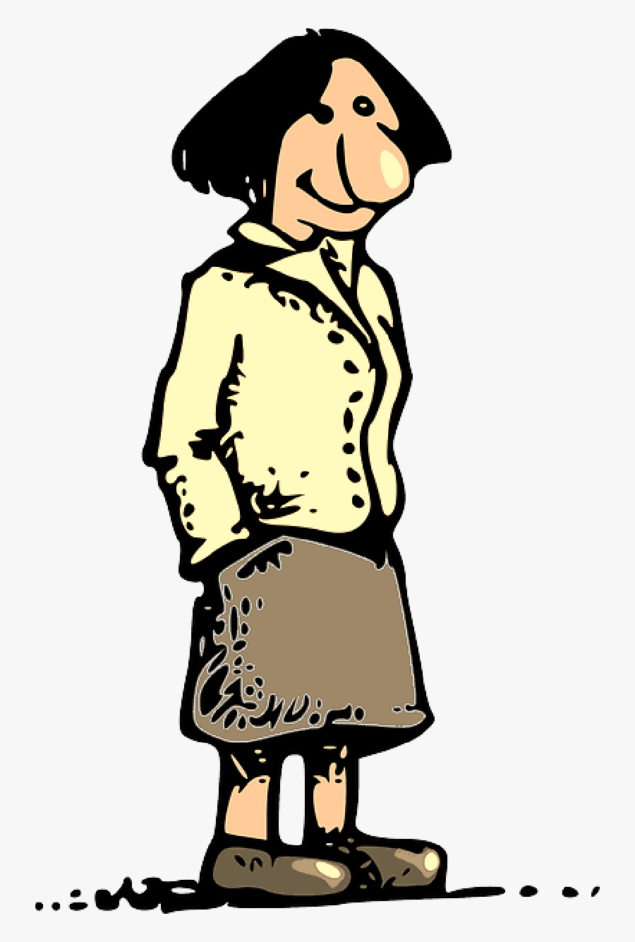 Old, People, Happy, Man, Lady, Female, Woman, Girl - Persona De Dibujo Png, Transparent Clipart