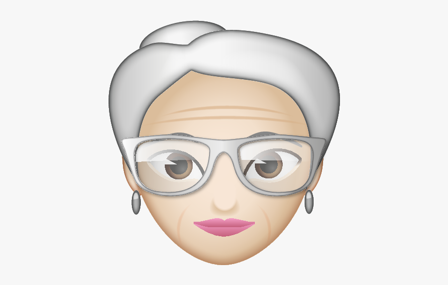 Old Woman Emoji, Transparent Clipart