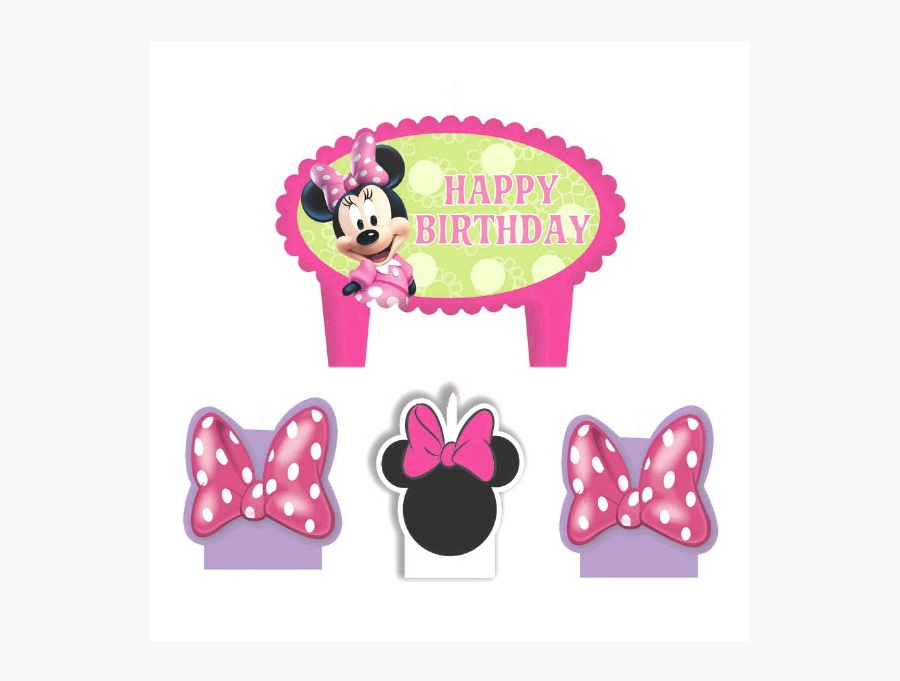 Clip Art Minnie Mouse Candle - Happy Birthday Toppers Minnie, Transparent Clipart