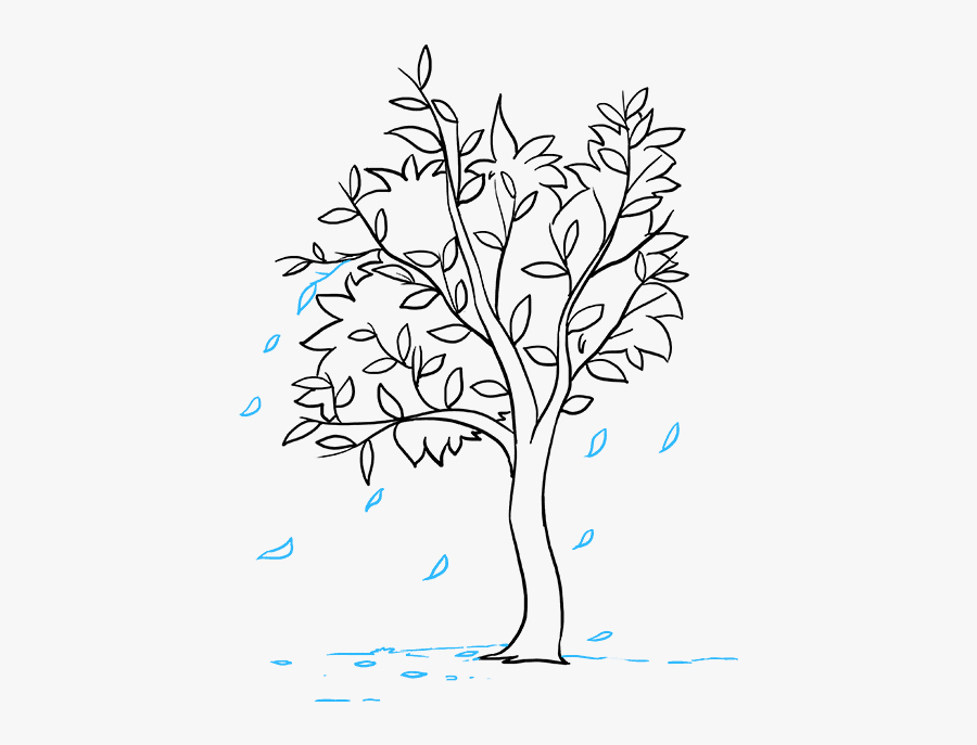 How To Draw Fall Tree - Draw A Fall Tree, Transparent Clipart