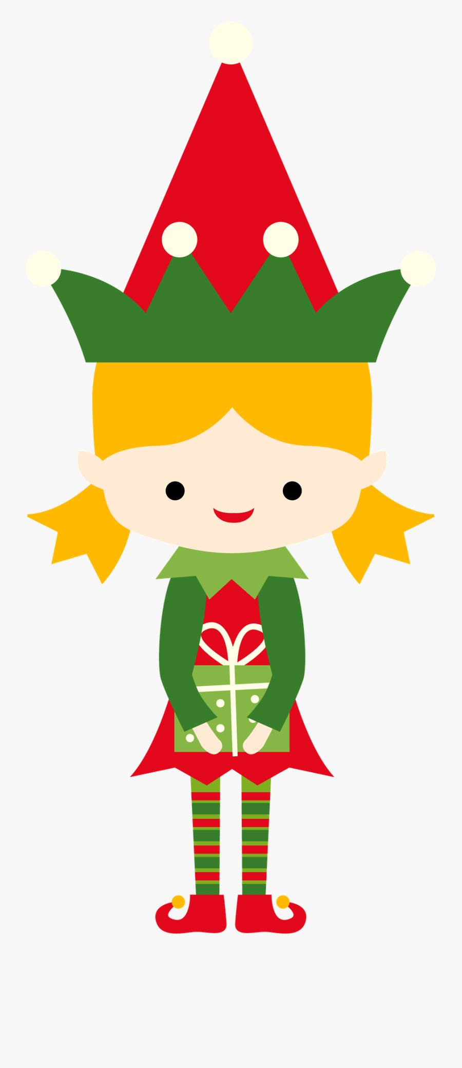 Transparent Christmas Elves Clipart - Girl Elf Clipart, Transparent Clipart