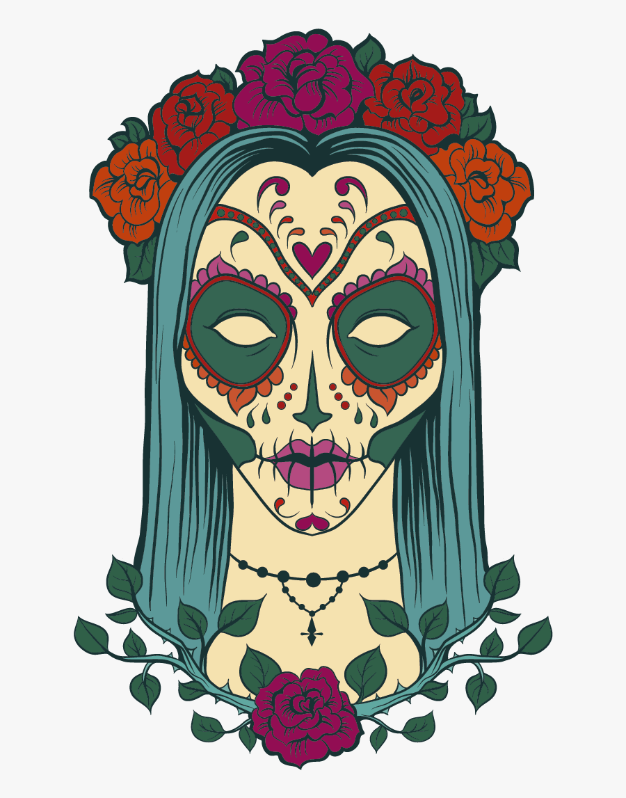 Sugar Skull Female Day Of The Dead, Transparent Clipart