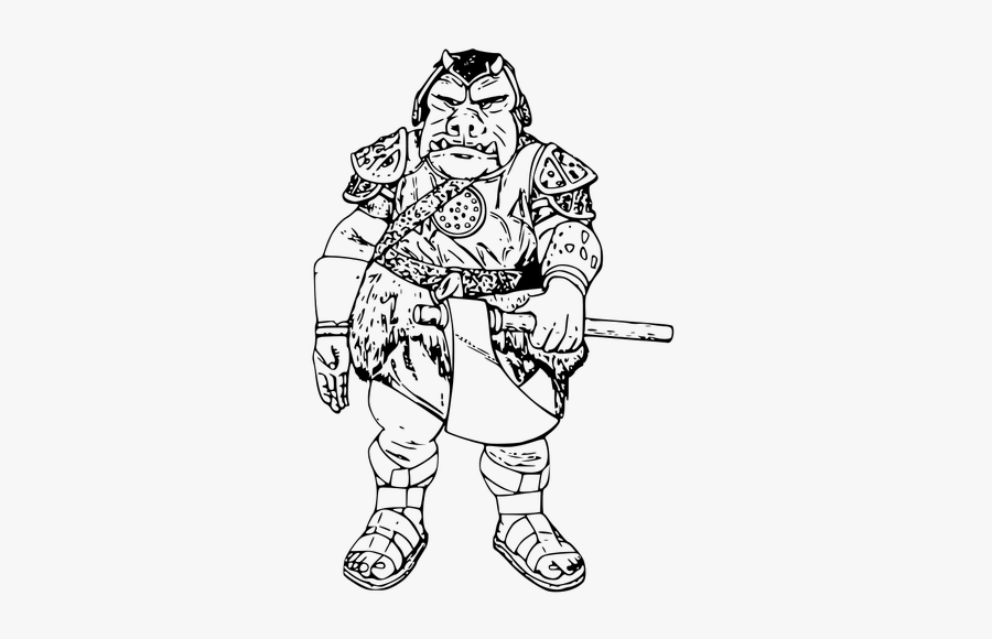 Gamorrean Warrior Vector - Drawing Jabba The Hutt, Transparent Clipart
