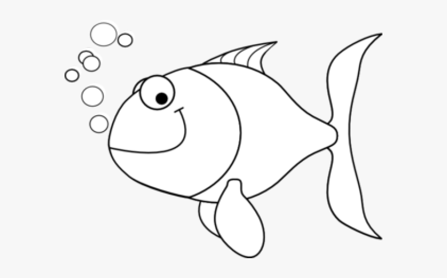 Black And White Fish Clipart - Fishing For A Bite, Transparent Clipart