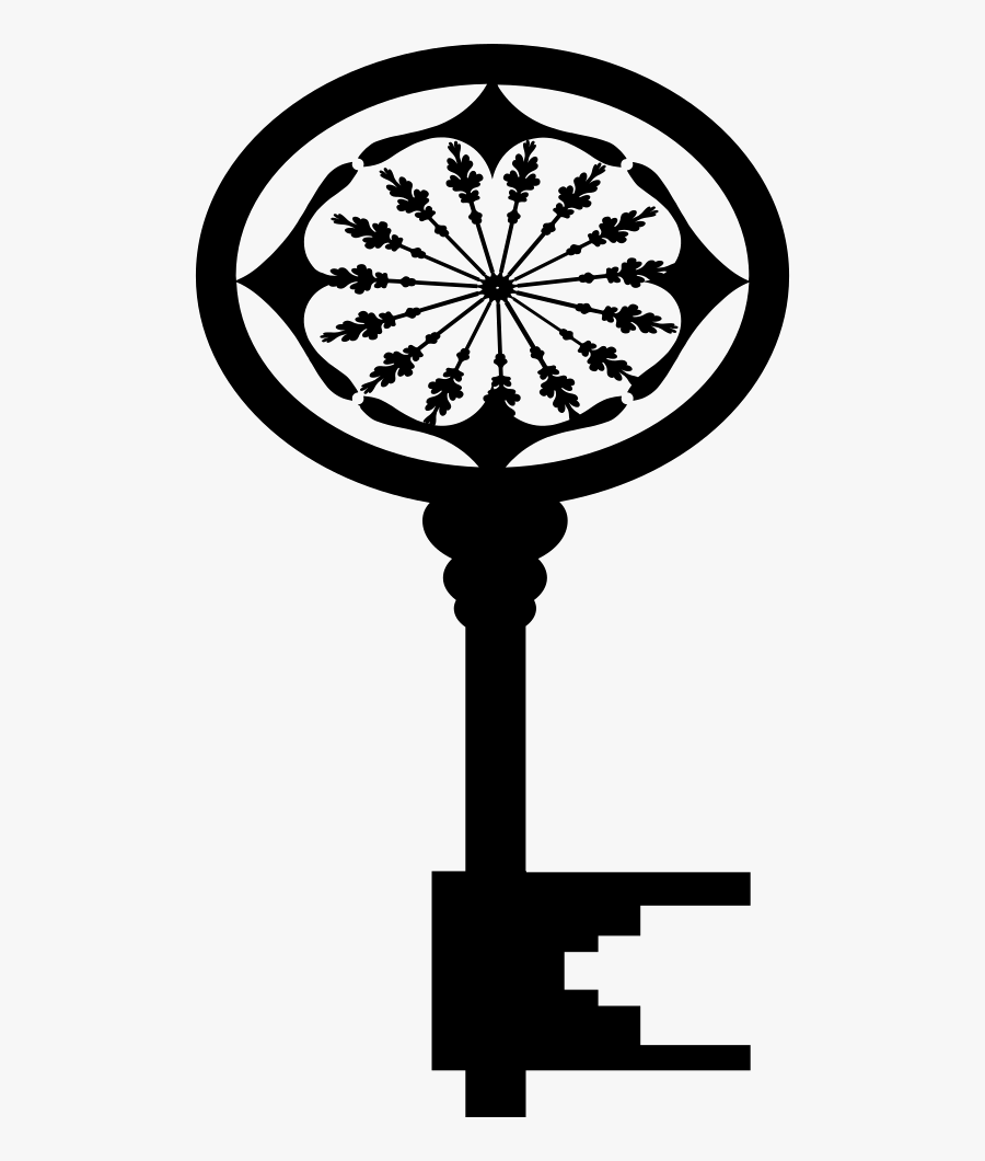 Oval Old Key - Crest, Transparent Clipart