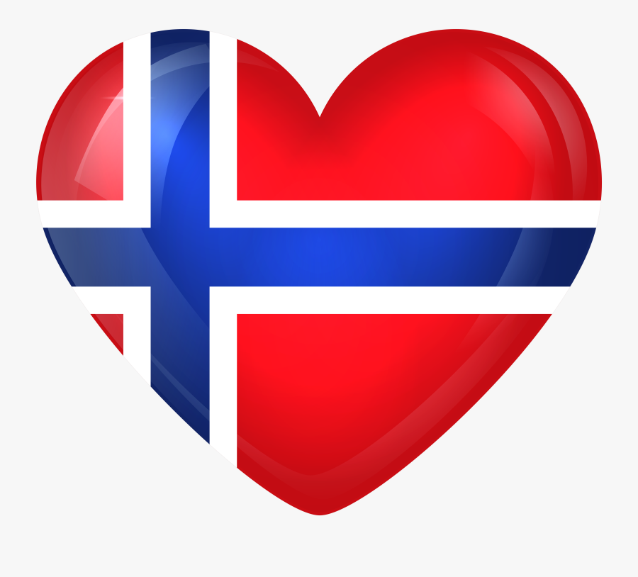 American Flag Heart Png - Norway Flag Heart Png, Transparent Clipart