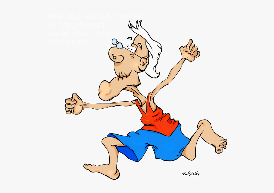 Related Old Man Running Clipart - Transparent Old Man Png Cartoon