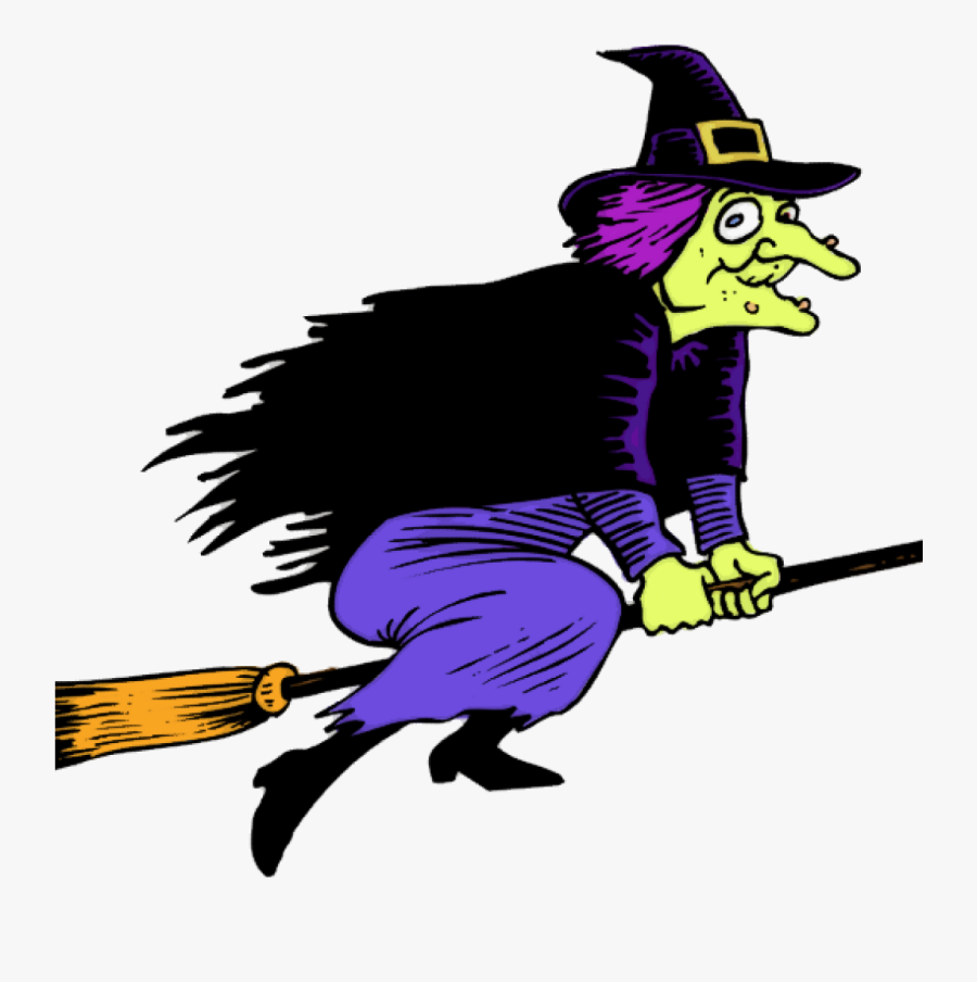 Witch On Broom Clipart This Cartoon Clip Art Of A Witch - Witch Clipart