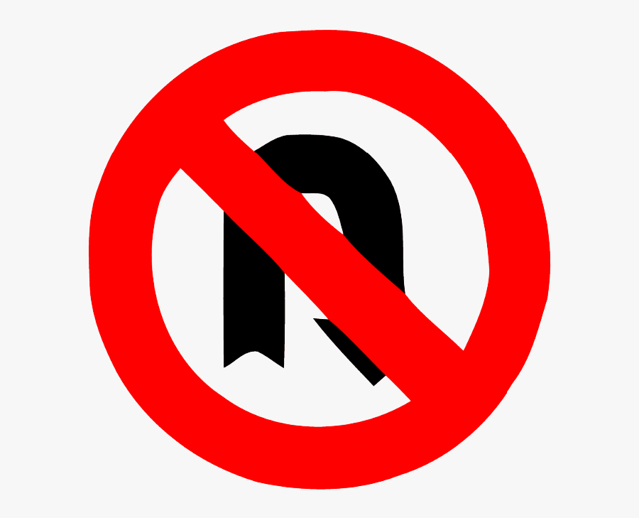 U Turn Sign Free Png Image - No Parking Road Sign, Transparent Clipart