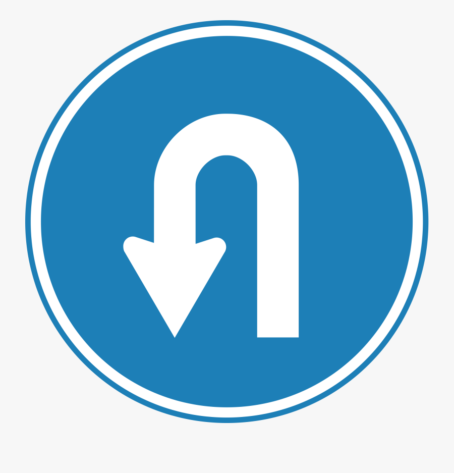 U Turn Sign Png Image - U Turn Road Sign, Transparent Clipart