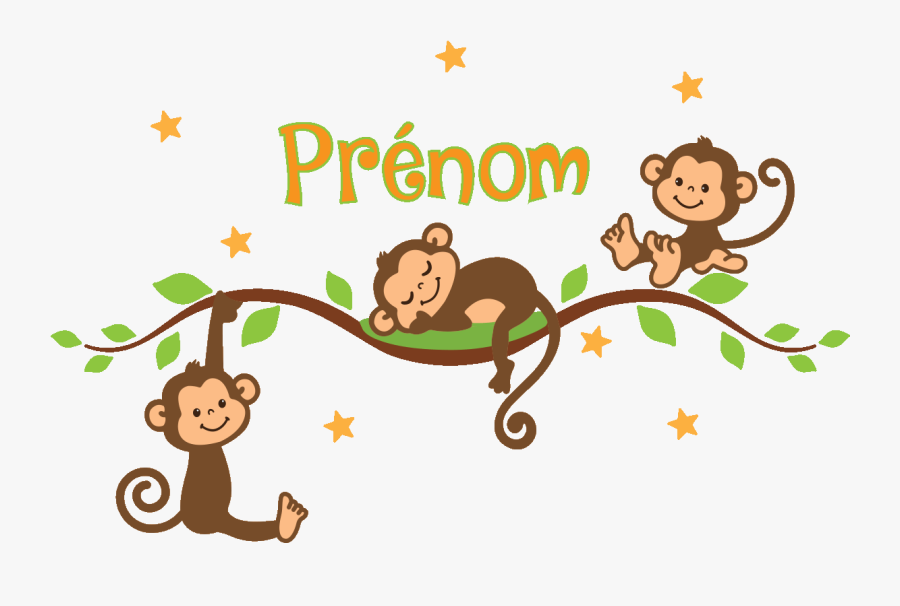 Stickers Chambre Enfants Singes, Transparent Clipart