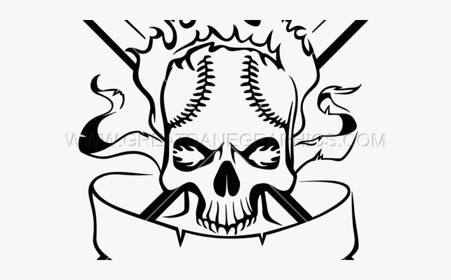 Transparent Skull Clipart Black And White - Baseball Skull, Transparent Clipart