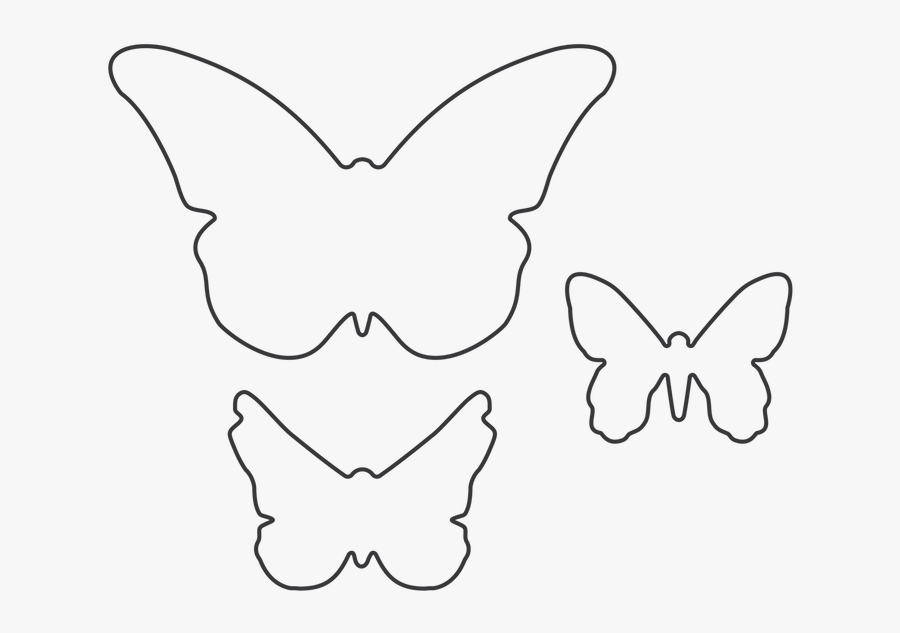 Beautiful Butterflies Die Outline Brush Footed Butterfly - Butterfly, Transparent Clipart