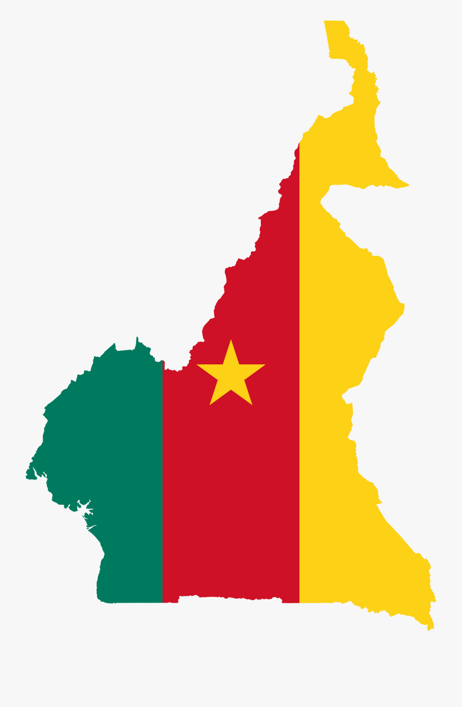 Cameroon Map With Flag, Transparent Clipart