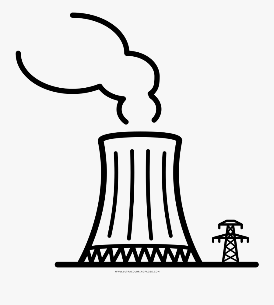 Nuclear Power Plant Coloring Page - Nuclear Power Plant Icon, Transparent Clipart