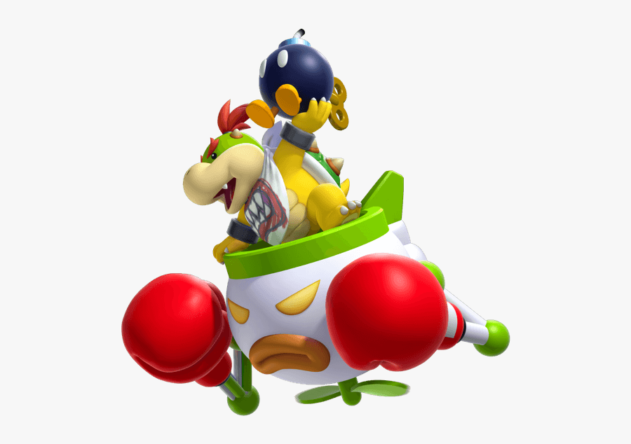 Flying Across The Screen, Holding A Bomba - Mario Bros U Bowser Jr, Transparent Clipart