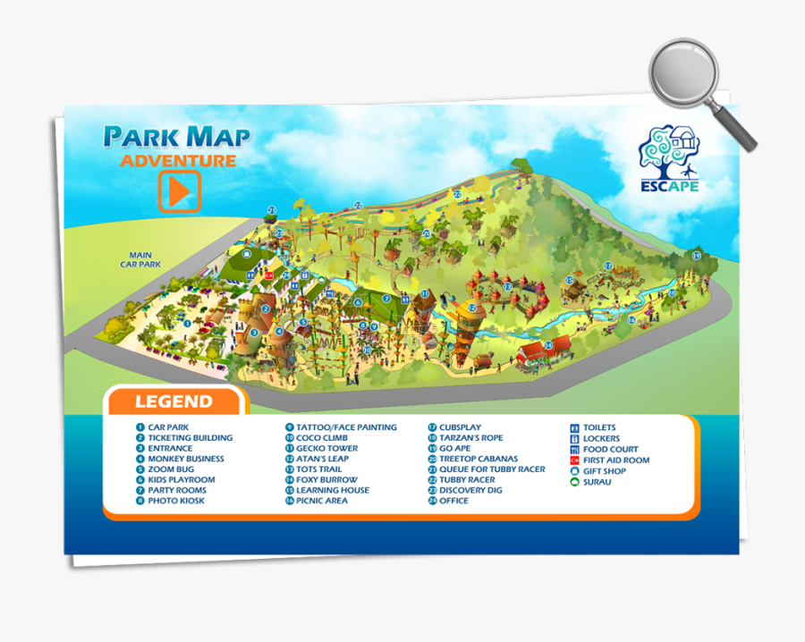 Escape Theme Park Penang Map - Escape Water Park Penang, Transparent Clipart