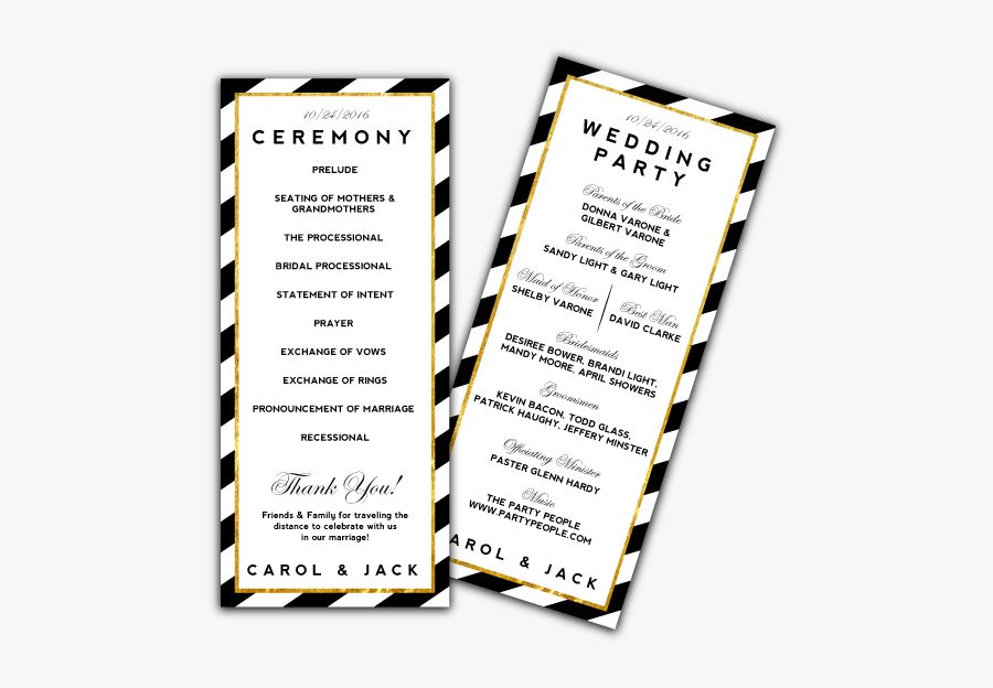 Clip Art Creative Wedding Programs - Paper, Transparent Clipart