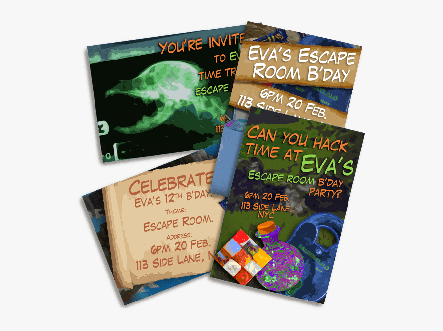 Escape Quest Invitations, Transparent Clipart