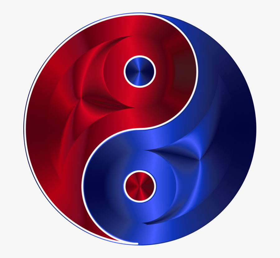 Yin And Yang Symbol Red And Blue, Transparent Clipart