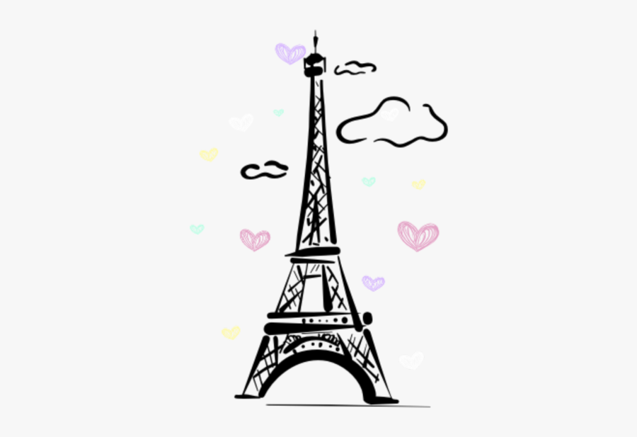 #paris #picsart #toureiffel #tour #parigi #monumento - Eiffel Tower Drawing Cartoon, Transparent Clipart