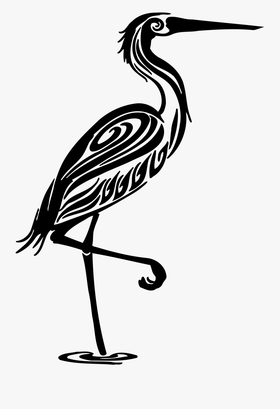 Tribal Crane Bird Vinyl Sticker Wall Art, Black Clipart - Crane Bird Clip Art, Transparent Clipart