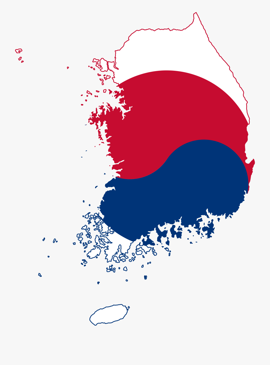 South Korea Flag Map Clipart , Png Download - South Korea Flag Map, Transparent Clipart