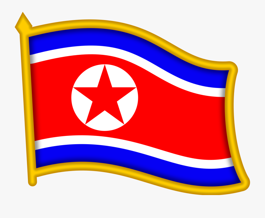 North Korea Flag Pin - North Korea Flag Patch, Transparent Clipart