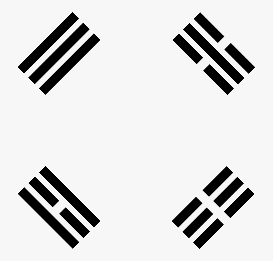 Transparent Tae Kwon Do Clipart - South Korea Flag Trigrams, Transparent Clipart
