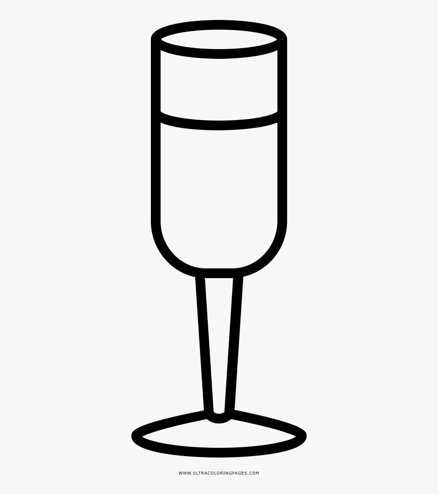 Champagne Flute Coloring Page - Glasses Cup Coloring Pages, Transparent Clipart