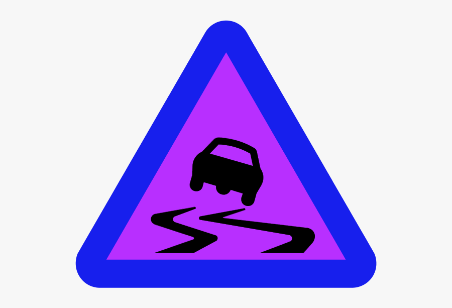 Slippery Clipart Arrow - Slippery Surface Road Sign, Transparent Clipart
