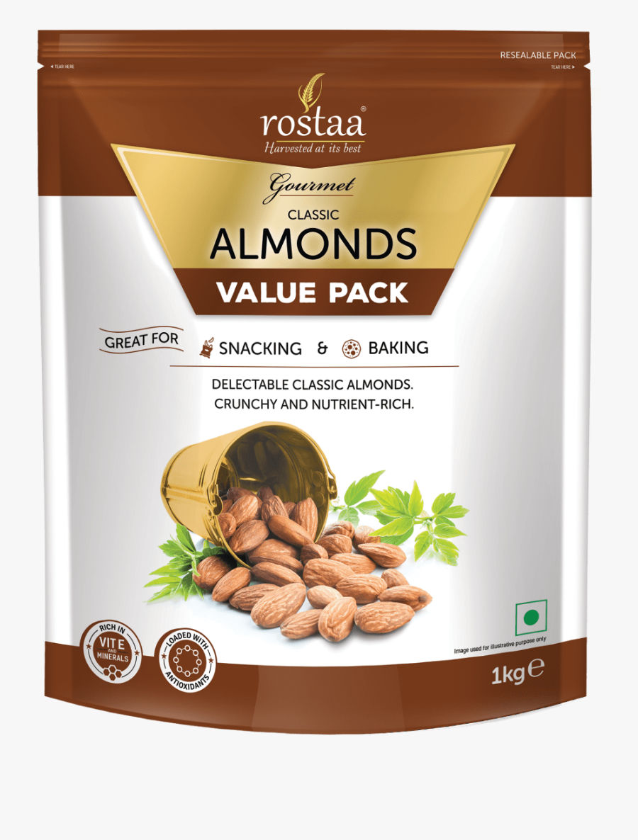 Classic Almonds Dry Fruits - Rostaa Almonds, Transparent Clipart