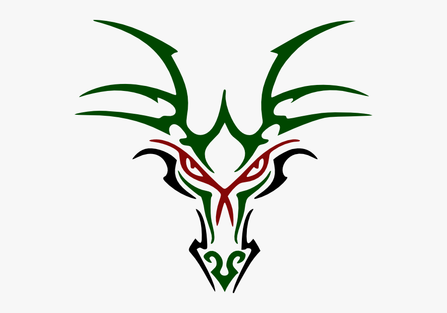 Green - Dragon - Clipart - Simple Dragon Head Tattoo, Transparent Clipart