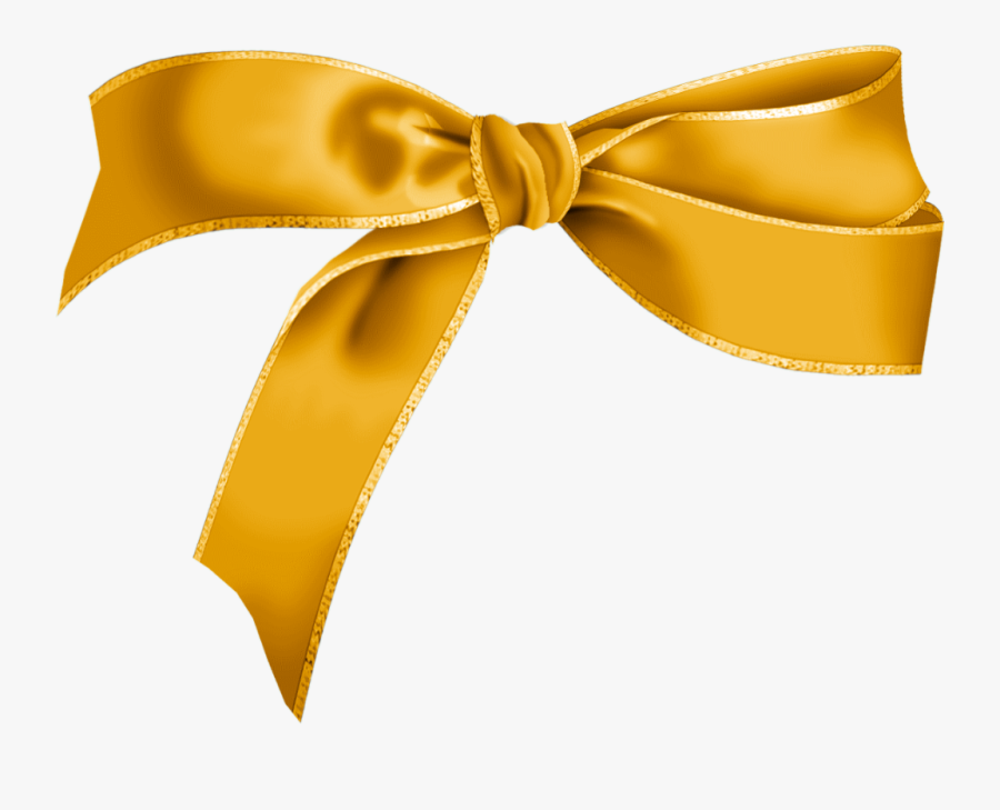 Gold Christmas Bow Png - Gold Ribbon Animation, Transparent Clipart