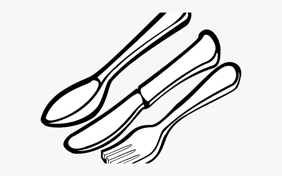 Transparent Spoon Clipart - Utensils Clipart Black And White, Transparent Clipart