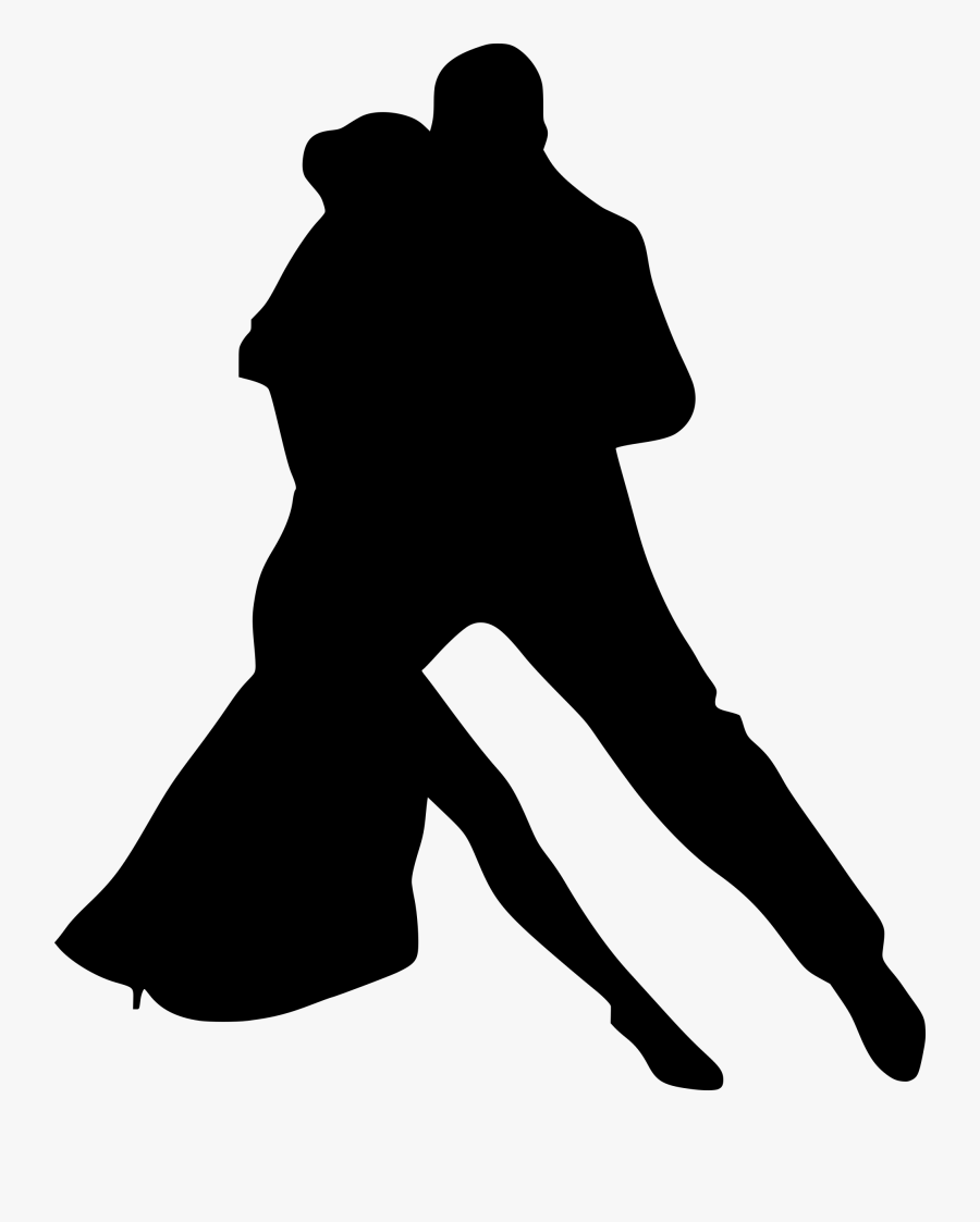 Standing,human Behavior,silhouette - Dancing Couple Clipart Black And ...