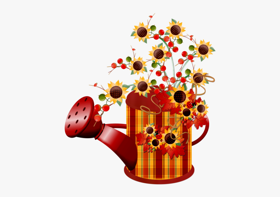 Clipart Of Flowers In Watering Can, Transparent Clipart
