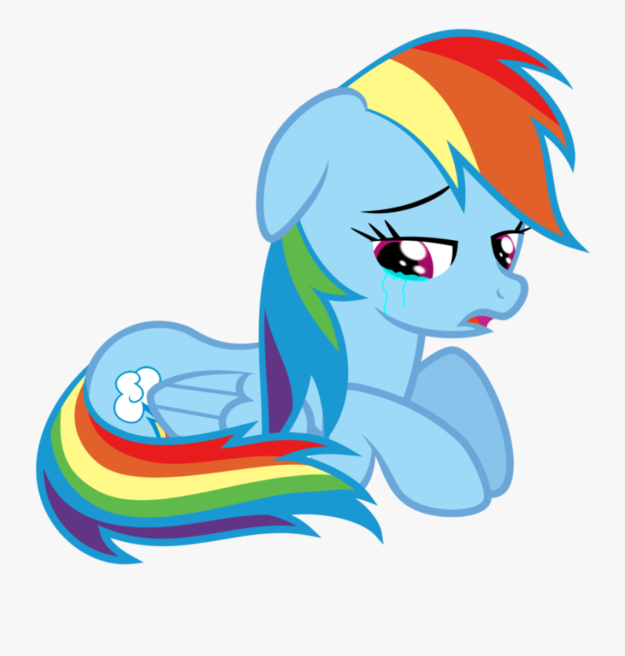 Crying Clipart Wept - Mylittlepony Rain Bow Dash Is Crying, Transparent Clipart