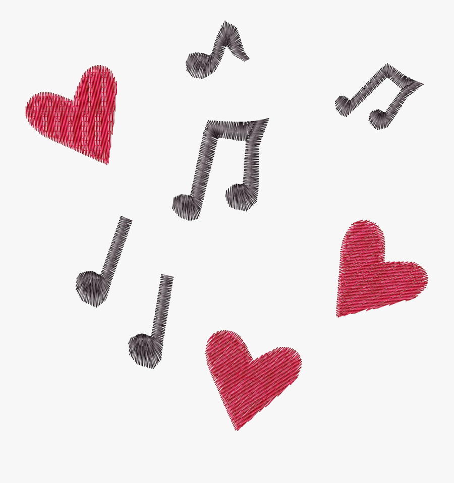 Row By Row Summerville Digitized Music Pes - Heart, Transparent Clipart