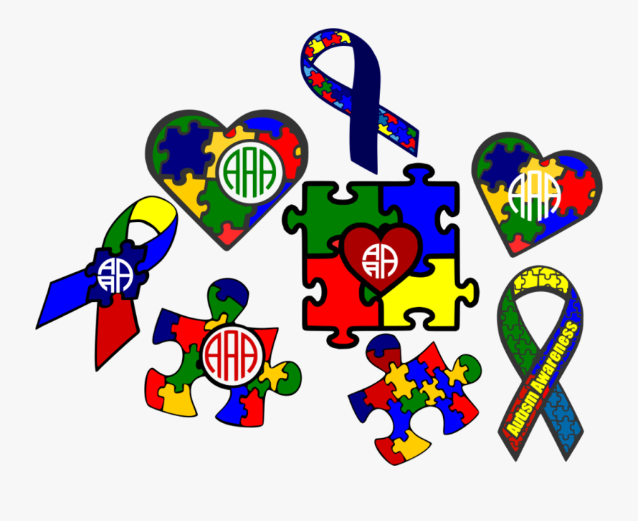 Autism Awareness Monograms Background, Transparent Clipart